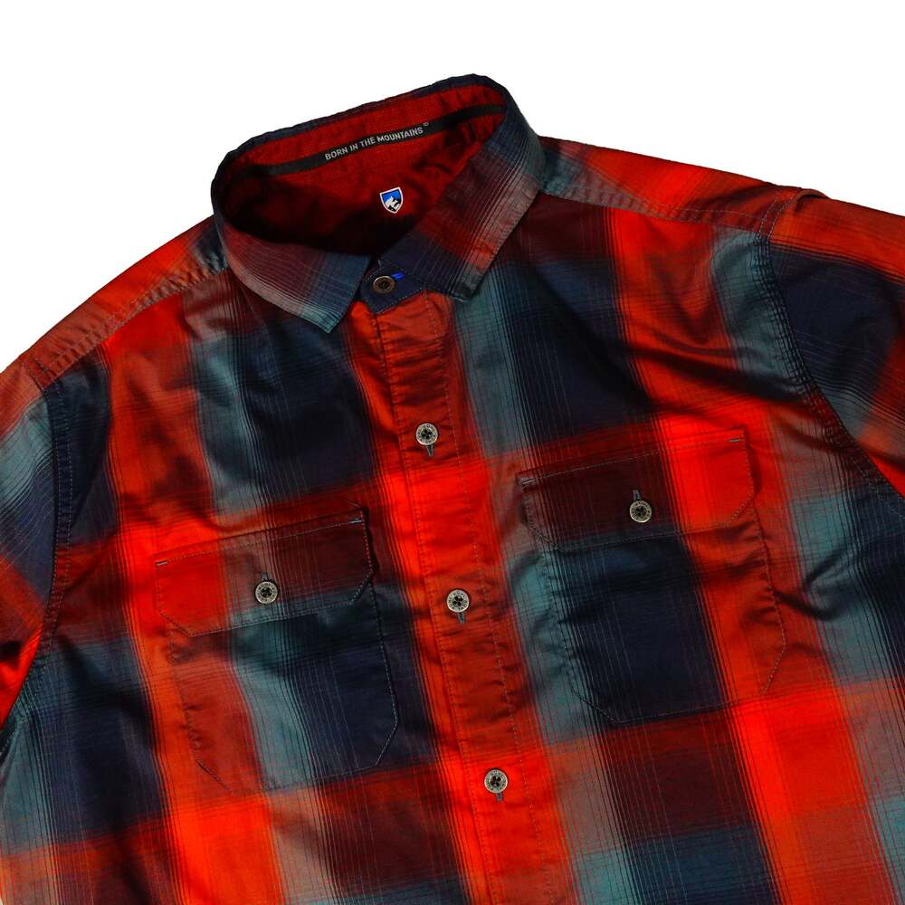 Kuhl Performance Plaid Outdoor Fishing Hiking Short Sleeve Button Shirt Small